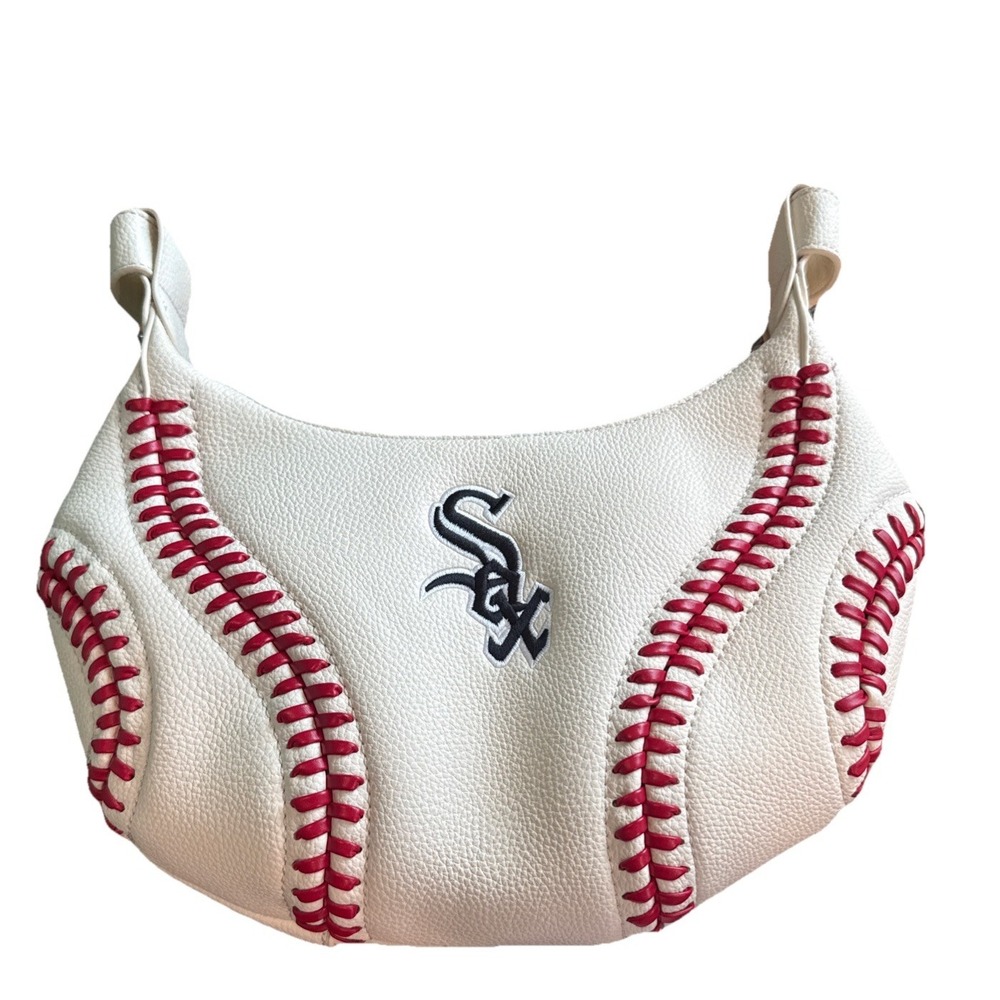 New Montana West Chicago White Sox Shoulder Hobo Bag Curveball Purse *flaw*